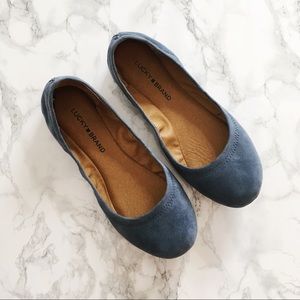 Lucky Brand Blue Suede Ballet Flats